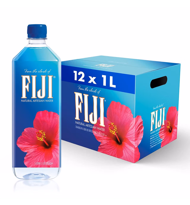 FIJI Natural Artesian Water, 33.8 Fl Ounce Bottle (Pack of 12)