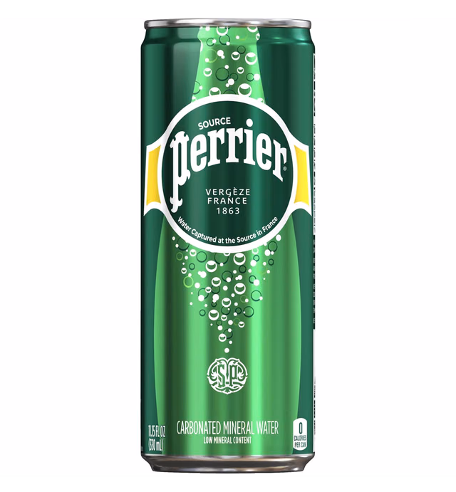 Perrier Sparkling Water – Natural Mineral Water Sourced from France, 1-11.15 FL OZ Can of Sparkling Water