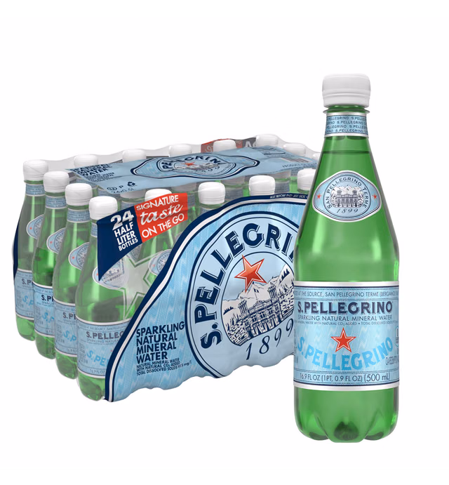 S.Pellegrino Sparkling Natural Mineral Water, 16.9 fl oz. (24 Pack)