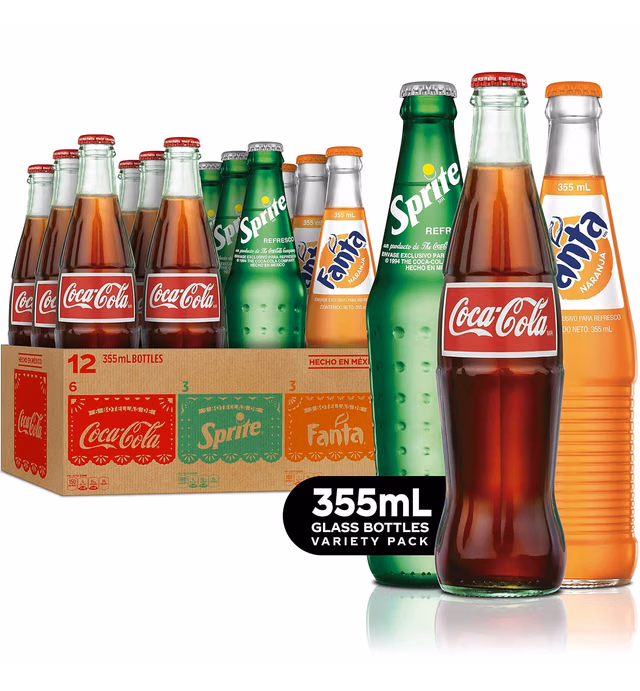 Mexican Coke Fiesta Pack, 12 fl oz Glass Bottles, 12 Pack