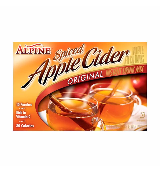 Alpine Spiced Cider Original Drink Mix, Apple Flavor, 120 Pouches