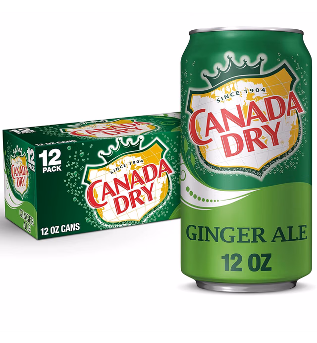 Canada Dry Ginger Ale Soda, 12 fl oz cans, 12 pack