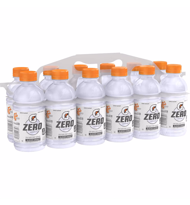 Gatorade G Zero Thirst Quencher, Glacier Cherry, 12 Ounce Bottles, 12 Count