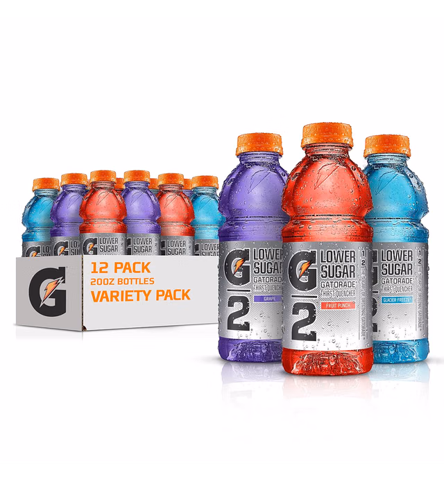 Gatorade G2 Thirst Quencher Sports Drink, Variety Pack, 20oz Bottles, 12 Pack, Electrolytes for Rehydration