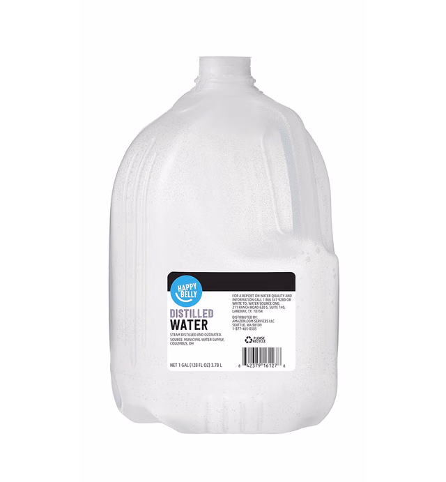 Amazon Brand - Happy Belly Distilled Water, 1 Gallon (128 oz)