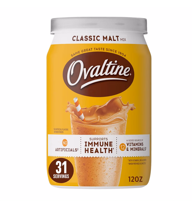 NOVARTIS OVALTINE Classic Milk Flavoring Malt 6x12oz
