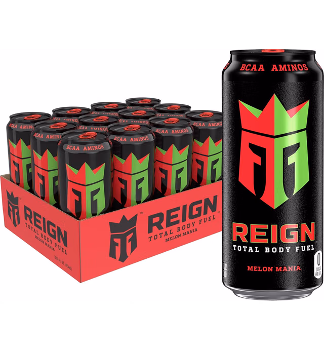 Reign Total Body Fuel, Melon Mania, Fitness & Performance Drink, 16 Fl Oz (Pack of 12)