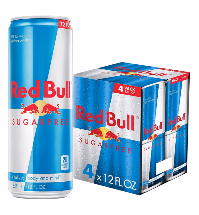 Red Bull Energy Drink Sugar Free , Sugarfree, 12 Fl Oz (Pack of 4)