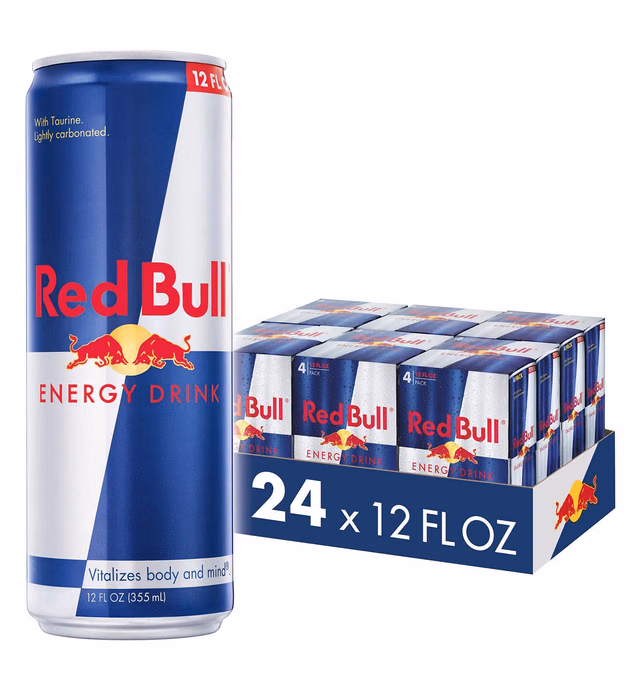 Red Bull Energy Drink, 12 Fl Oz, 24 Cans (6 Packs of 4)