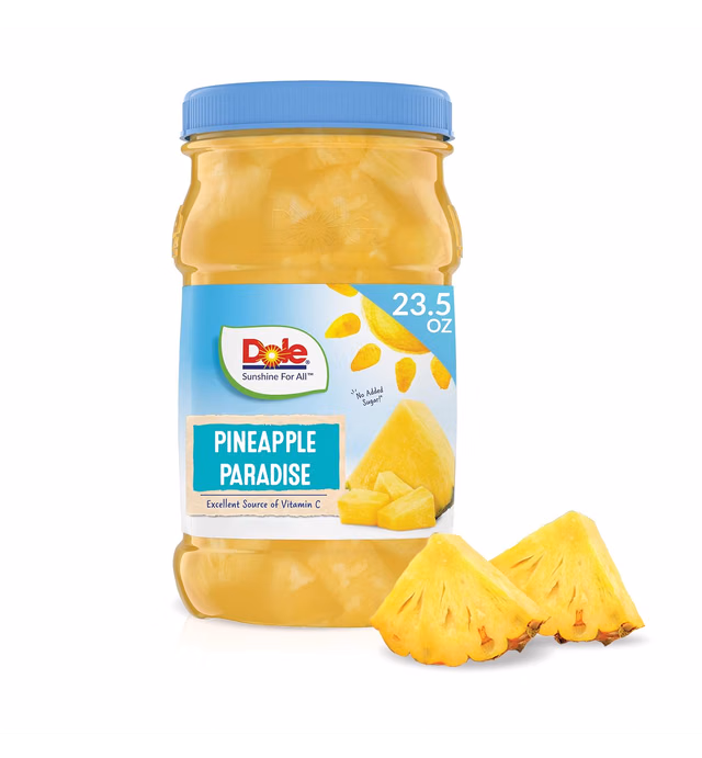 Dole Pineapple Chunks in 100% Fruit Juice, 23.5 Oz Jar