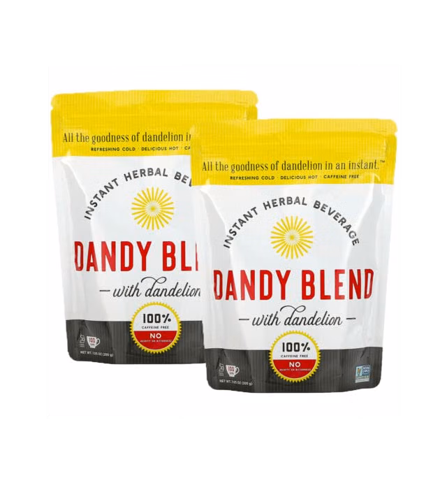 Two 100 Cup Bags of Dandy Blend Instant Herbal Beverage with Dandelion, Two 7.05 oz. Bags