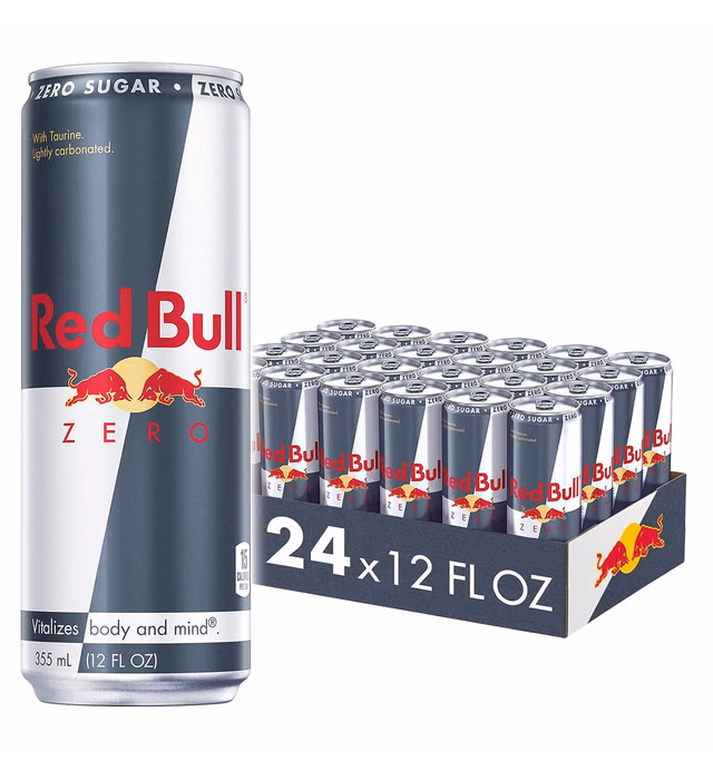 Red Bull Energy Drink, Zero, 12 fl oz (24 Pack)
