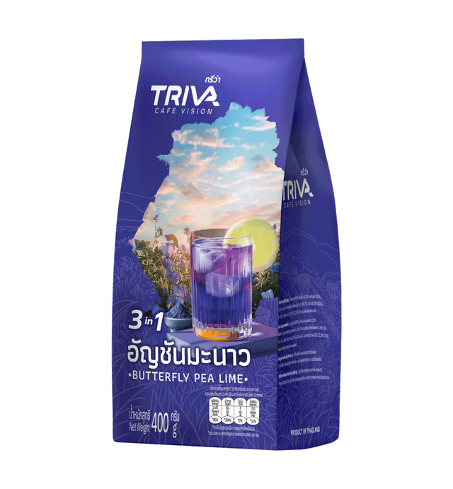BUTTERFLY PEA LIME FLAVOR BEVERAGE POWDER TRIVA BRAND