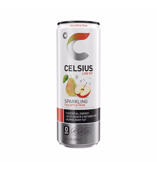 CELSIUS Sparkling Fuji Apple Pear Functional Energy Drink - 12 fl oz Can