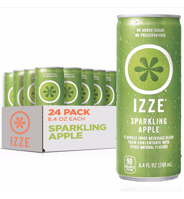 Izze Sparkling Juice, Apple, Multi, 8.4 Fl Oz (Pack of 24)