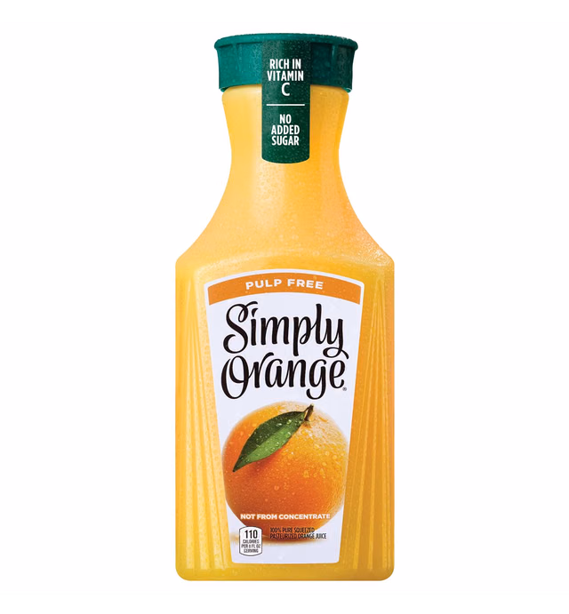 Simply Orange Juice, 52 fl oz, 100% Juice Not from Concentrate, Pulp Free