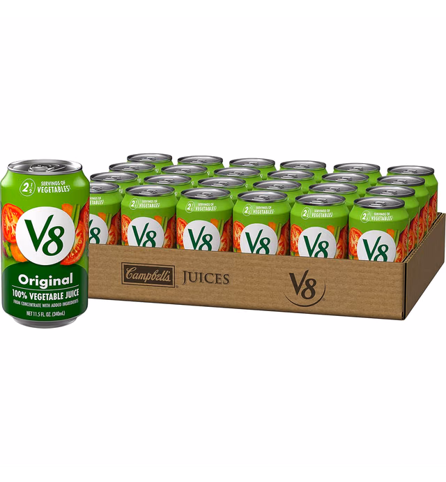 V8 Original 100% Vegetable Juice, Vegetable Blend with Tomato Juice, 11.5 FL OZ Can (Pack of 24)