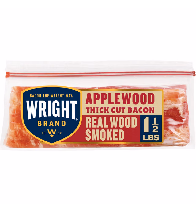 Wright Brand Thick Sliced Applewood Smoked Bacon - 24oz