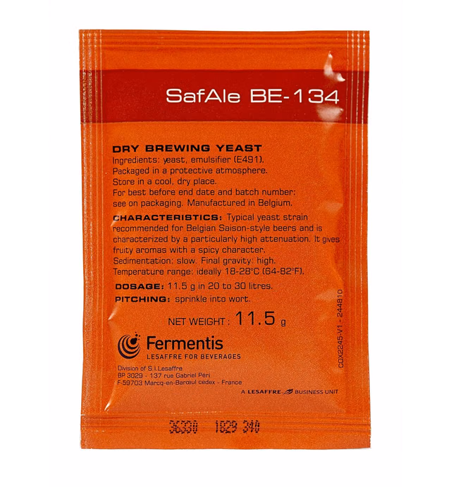 Fermentis SafAle BE-134 Beer/Ale Yeast - Pack of 1 - With North Mountain Supply Freshness Guarantee