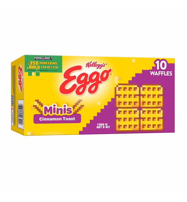 Eggo Frozen Mini Waffles, Frozen Breakfast, Cinnamon Toast, 10.75oz Box (40 Waffles)