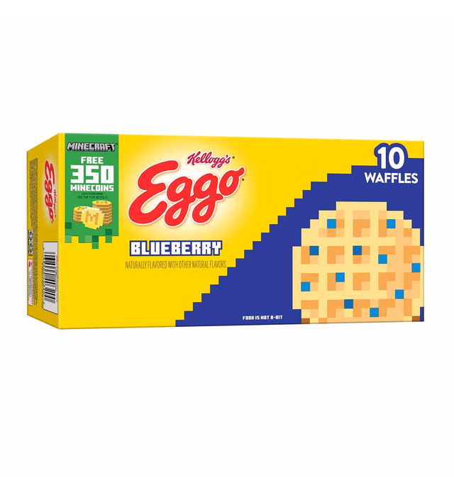 Eggo Frozen Waffles, Frozen Breakfast, Resealable, Blueberry, 12.3oz Box (10 Waffles)
