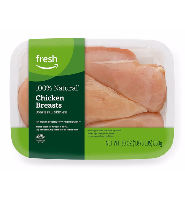 Fresh Brand – Chicken Breast Fillets, 100% Natural, Boneless Skinless, 1.875 lb