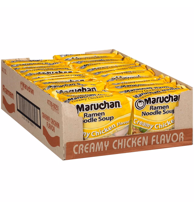 Maruchan Ramen Creamy Chicken Flavor, 3 Oz, Pack of 24