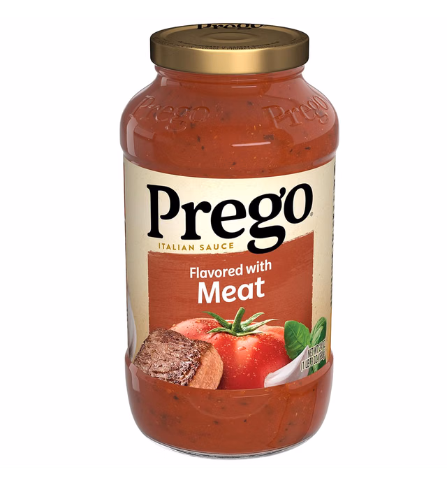 Prego Italian Tomato Pasta Sauce Flavored With Meat, 24 OZ Jar