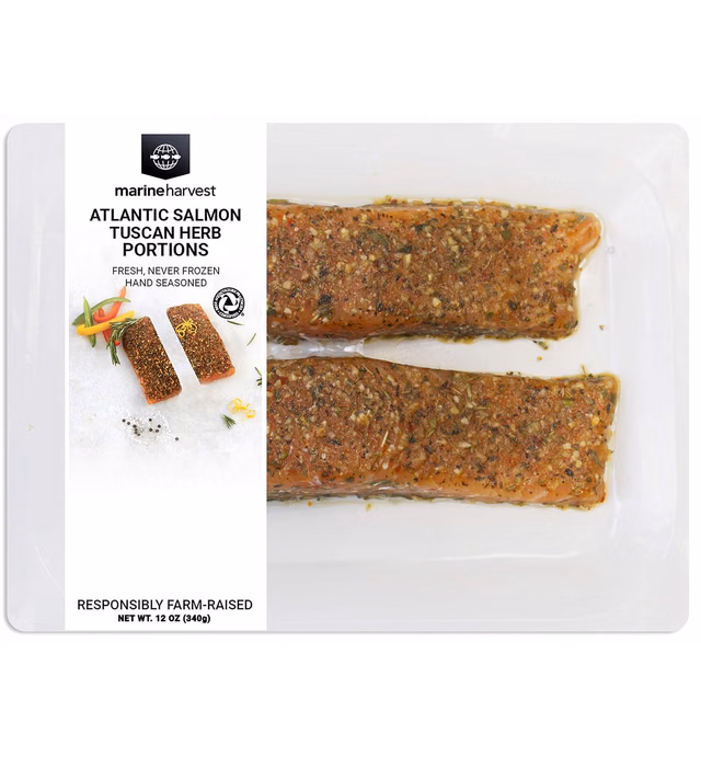 Marine Harvest Fresh Seasoned Tuscan Herb Atlantic Salmon Portions, 12 Oz