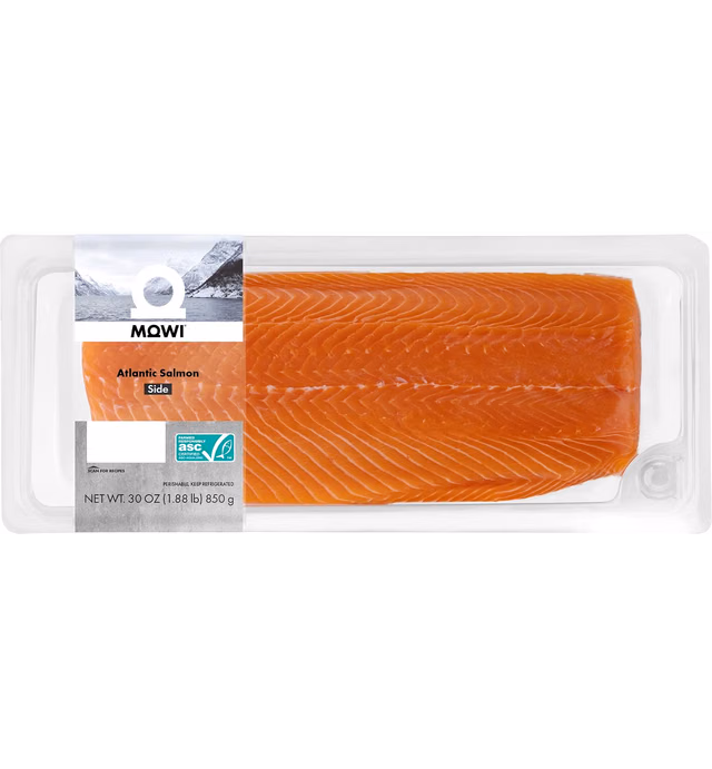 MOWI Essential Atlantic Salmon Side 30 oz, Fresh Never Frozen