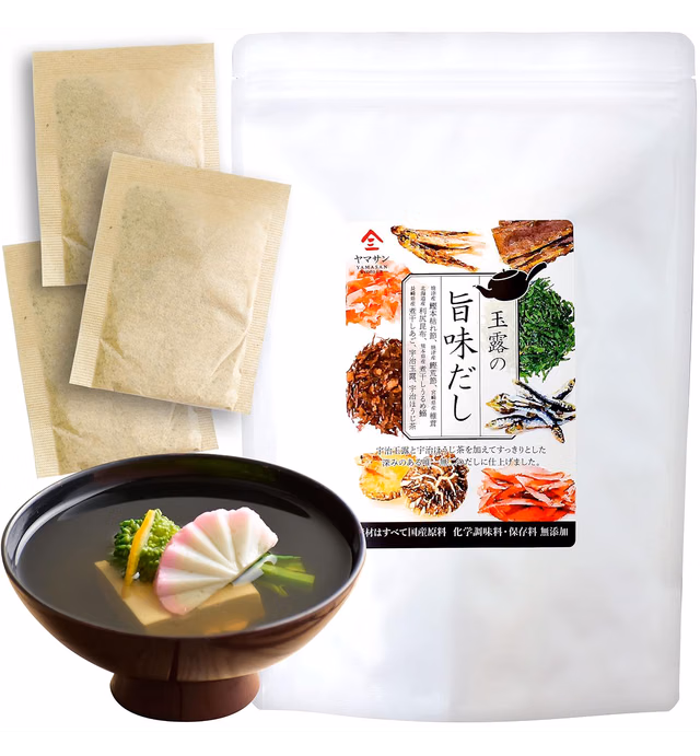 Dashi - Umami Powder Soup Stock - Japanese Food, Bonito Flakes, Kelp, Mushroom, 8g×30pacs【YAMASAN】