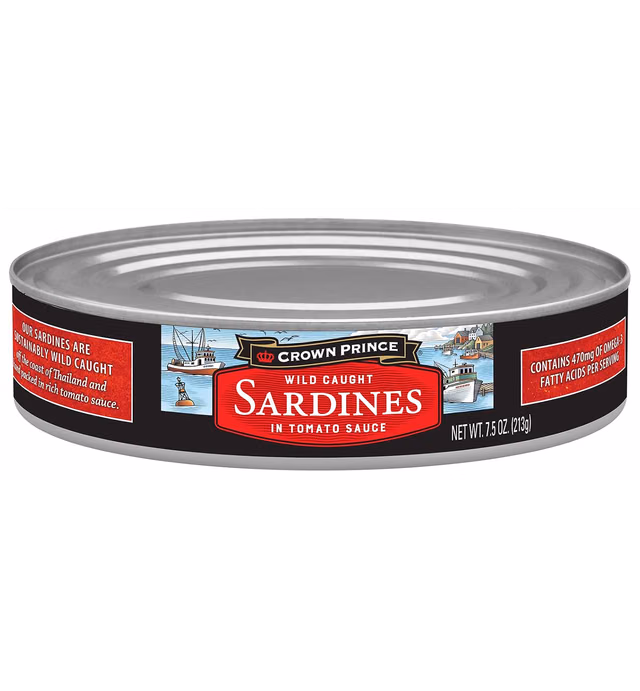 Crown Prince Sardines in Tomato Sauce, 7.5-Ounce Cans (Pack of 12)