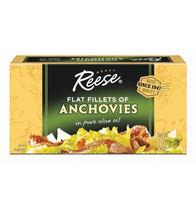 Reese Flat Anchovies, 2-Ounce, 10-Count Cans