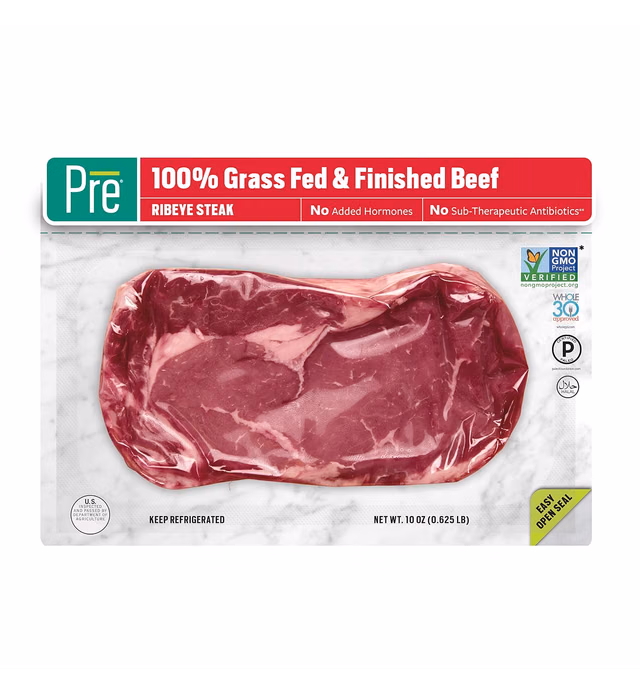 Pre, Ribeye Steak – 100% Grass-Fed, Grass-Finished, and Pasture-Raised Beef– 10oz.