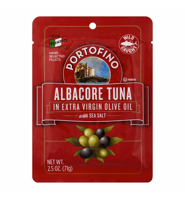 Portofino Albacore Tuna in Extra Virgin Olive Oil with Sea Salt, 2.5 Oz, Pack of 12