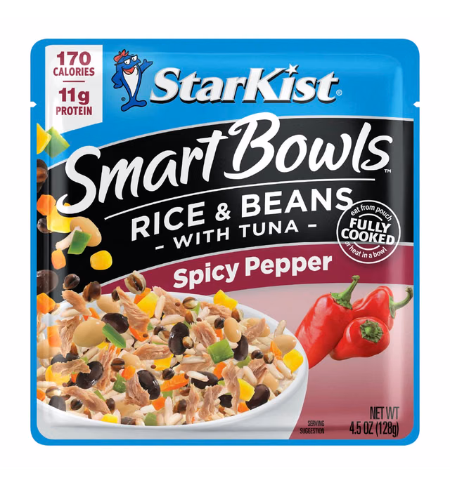 StarKist Smart Bowls Spicy Pepper, 4.5 oz Pouch (Pack of 12) – Features Rice & Beans with Wild Caught Light Tuna