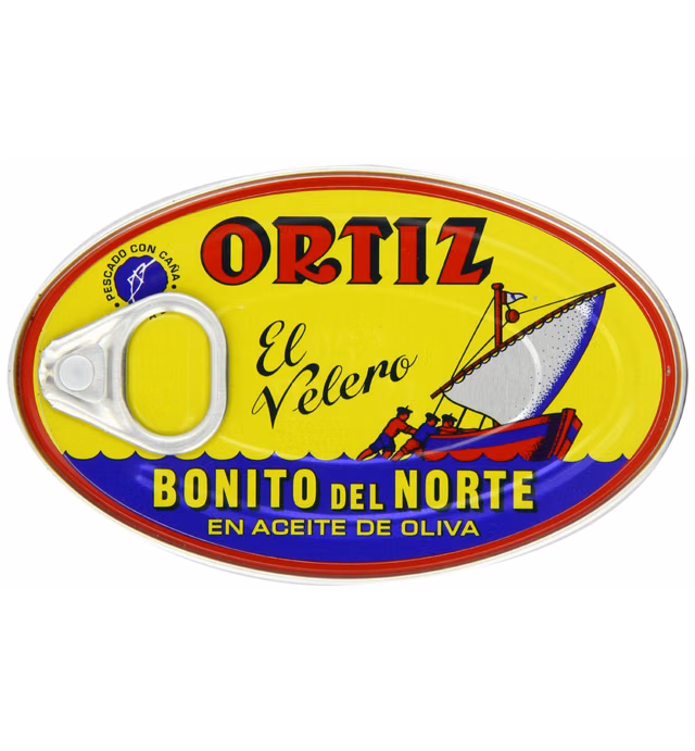 Ortiz Bonito Del Norte Tuna in Olive Oil 3.95 Oz Oval Tin (Spain) 24 Pack