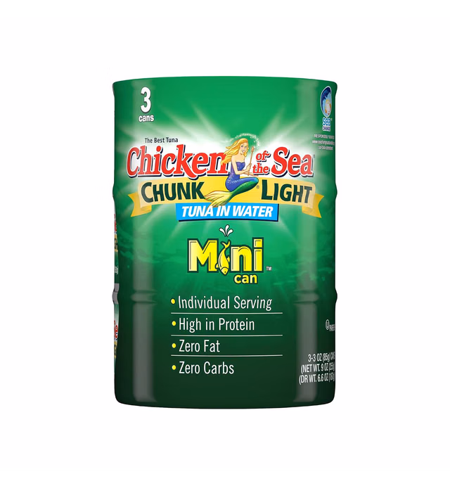 Chicken of the Sea Chunk Light Tuna in Water, Wild Caught Tuna, 3-Ounce Cans (Pack of 3)