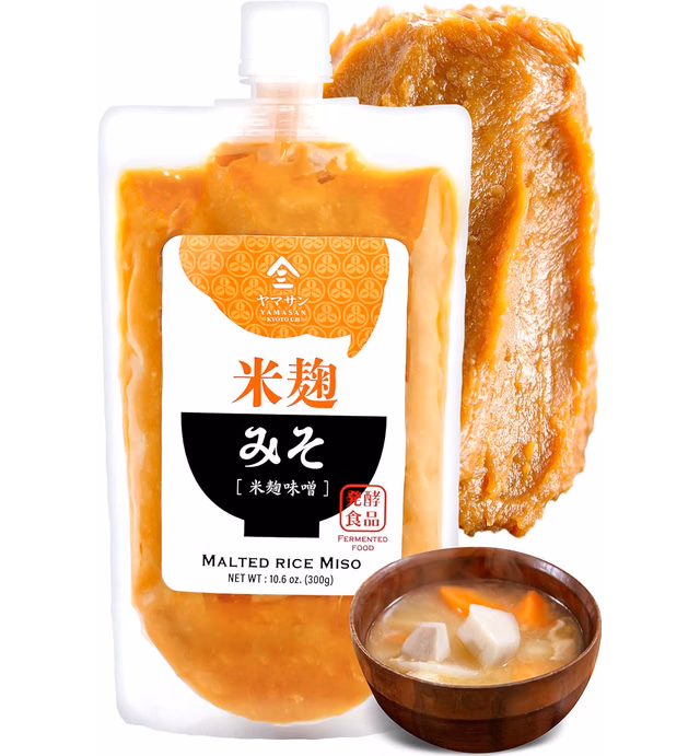 Miso Paste Malted rice, Handmade in Kyoto Japan 300g(10.58OZ),NON-GMO,NON-MSG【YAMASAN】