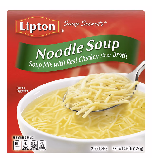 Lipton Soup Secrets Instant Soup Mix For a Warm Bowl of Soup Noodle Soup Made With Real Chicken Broth Flavor 4.5 oz, Pack of 12