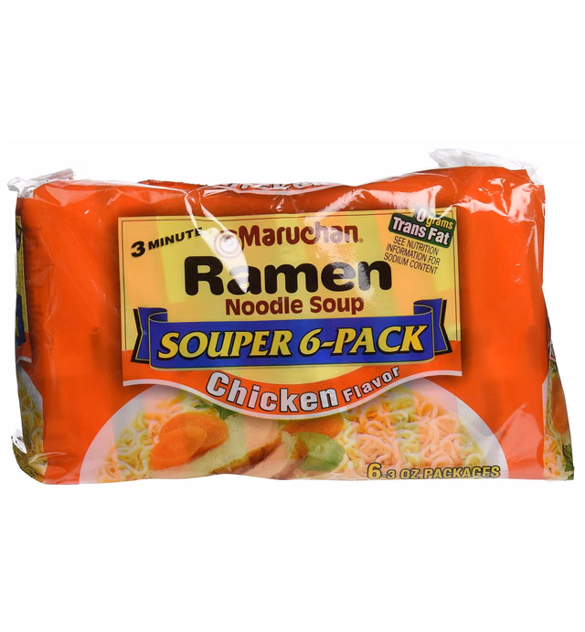 Maruchan Ramen Noodles Chicken Flavor, 3 Ounce, Pack of 6