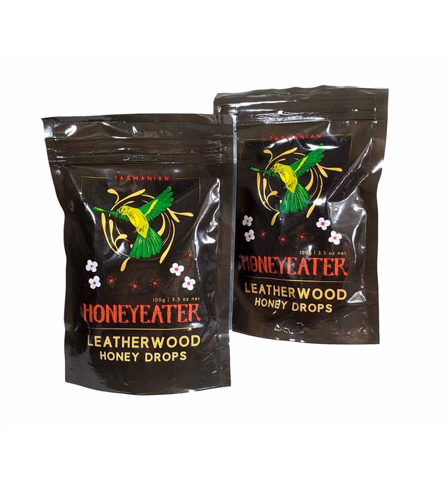 Genuine Tasmanian Leatherwood Honey Drops |3.5 ounce - 2 Pack| From Australia | Hand-Crafted | Soothe Throat or Sweet Treat | Natural & Non-Menthol |