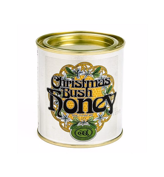 Tasmanian Honey Company Tasmanian | Christmas Bush | 350g | Unfiltered | Raw | Unheated | Hand-Crafted | Product of Australia | Iconic Metal Can |