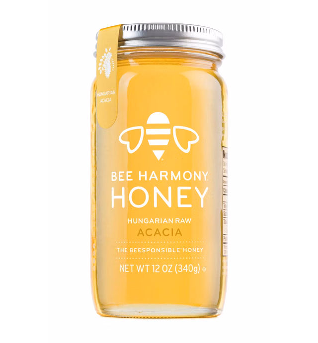 Bee Harmony Hungarian Raw Acacia Honey, 12 Ounce