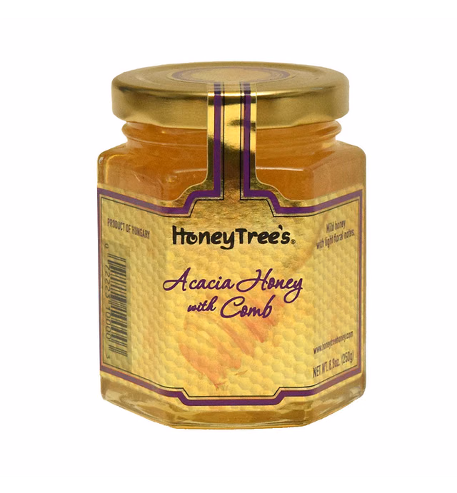 Honey Tree Acacia Honey With Comb, 3 Count