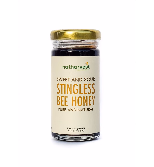 Stingless Bee Honey, Sweet and Sour Meliponini. Contains Low Glycemic Trehalulose, No Sucrose, 3.5 oz (100 grams)