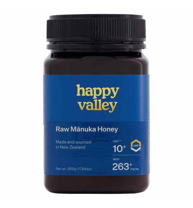 Happy Valley Manuka Honey - UMF 10+ (17.6oz, 500g) - Certified Raw New Zealand Mānuka - UMF 10+, MGO 263+