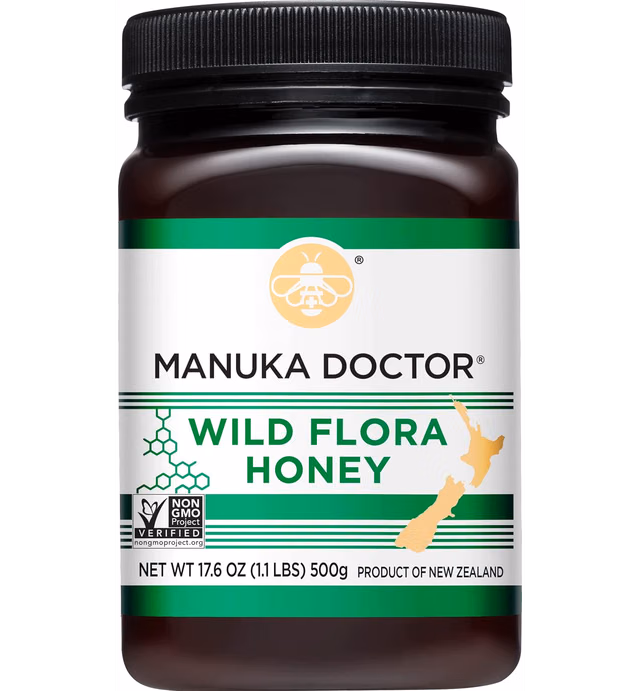 MANUKA DOCTOR - Wild Flora Manuka Honey, Certified 100% Pure New Zealand Honey.Certified. Guaranteed. RAW. Non-GMO (17.6 oz)