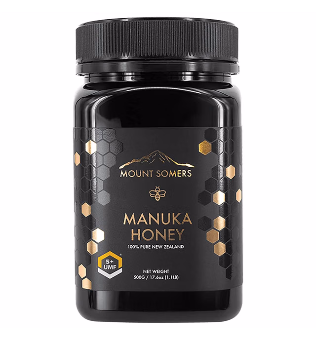 Mount Somers 100% Pure Premium Raw Manuka Honey - UMF 5+ / MGO 83+ 17.6oz (500g) Jar, Non GMO New Zealand Manuka Honey, Genuine Natural Superfood, Great Taste, UMF Certified