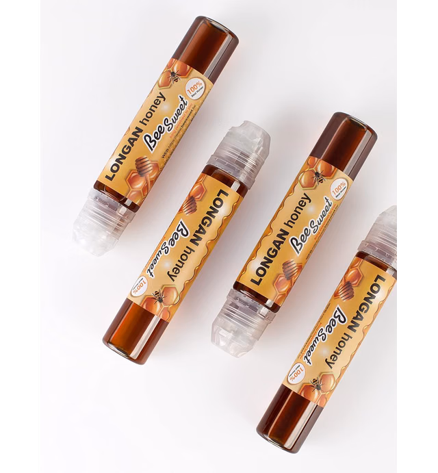 BeeSweet Longan Nectar Pure Raw & Unprocessed 100% Real Honey Stable Quality Value Pack 17 Fl Oz.(4 Stick Bottles)